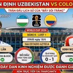 Hình ảnh nhận định tổng quan trận đấu giữa Uzbekistan và Colombia tại bảng K World Cup 2026, điểm nhấn cuộc đối đầu giữa Eldor Shomurodov và Luis Diaz.